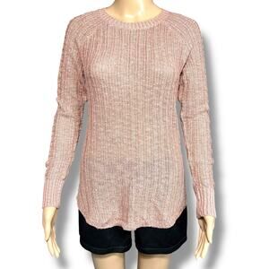 Pink Republic Womens Loose Knit Pullover Sweater Tunic Stretchy Mauve Pink Small